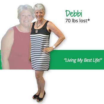 Debbi's weight loss testimonal image