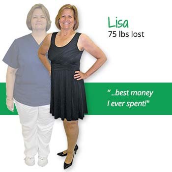 Lisa's weight loss testimonal image