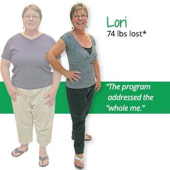 Lori's weight loss testimonal image