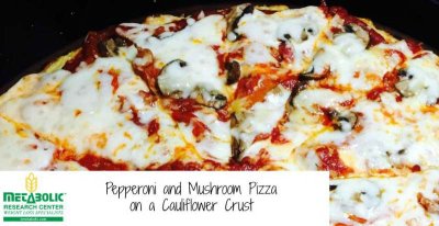 Recipe Image: Pepperoni & Mushroom Cauliflower Pizza